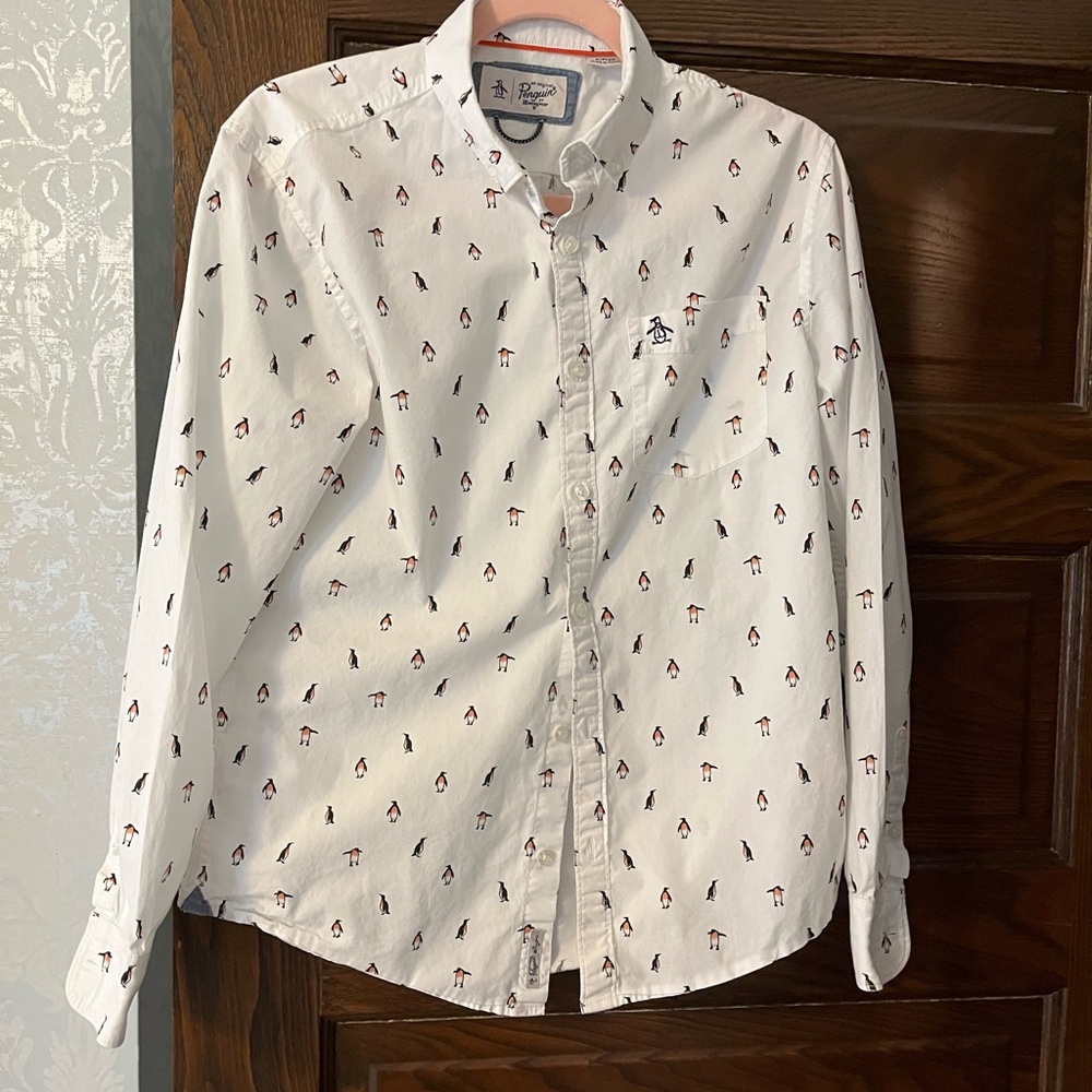 Original penguin dress shirt. Fun with penguins on it